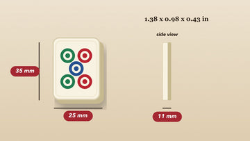 A dot tile with dimension lines for 35 millimeters by 25 millimeters and a side view showing 11 millimeters