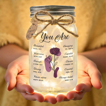 Birthday Gifts –  “You Are” Mason Jar Night Light with Quotes