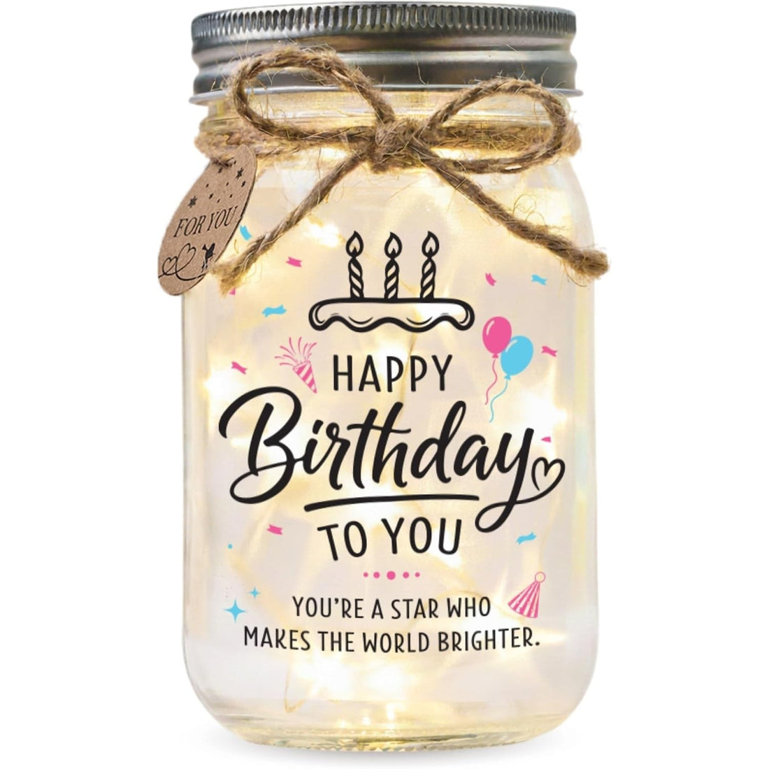 Birthday Gifts for Women, Happy Birthday Gift, Mason Jar Happy Birthday