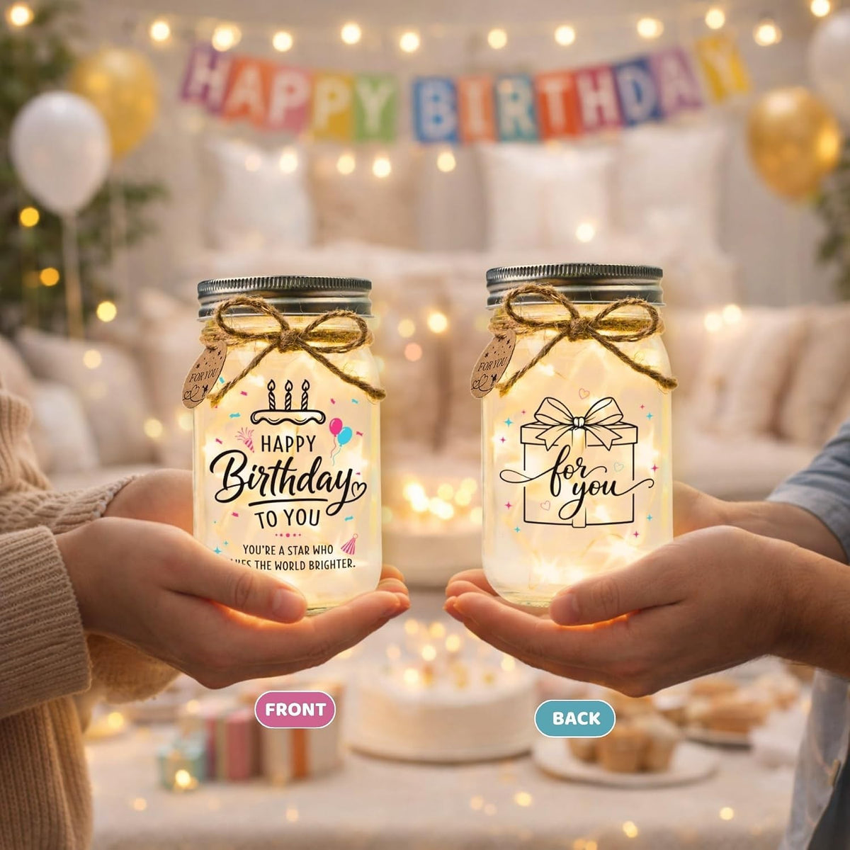 Birthday Gifts for Women, Happy Birthday Gift, Mason Jar Happy Birthday, view 2