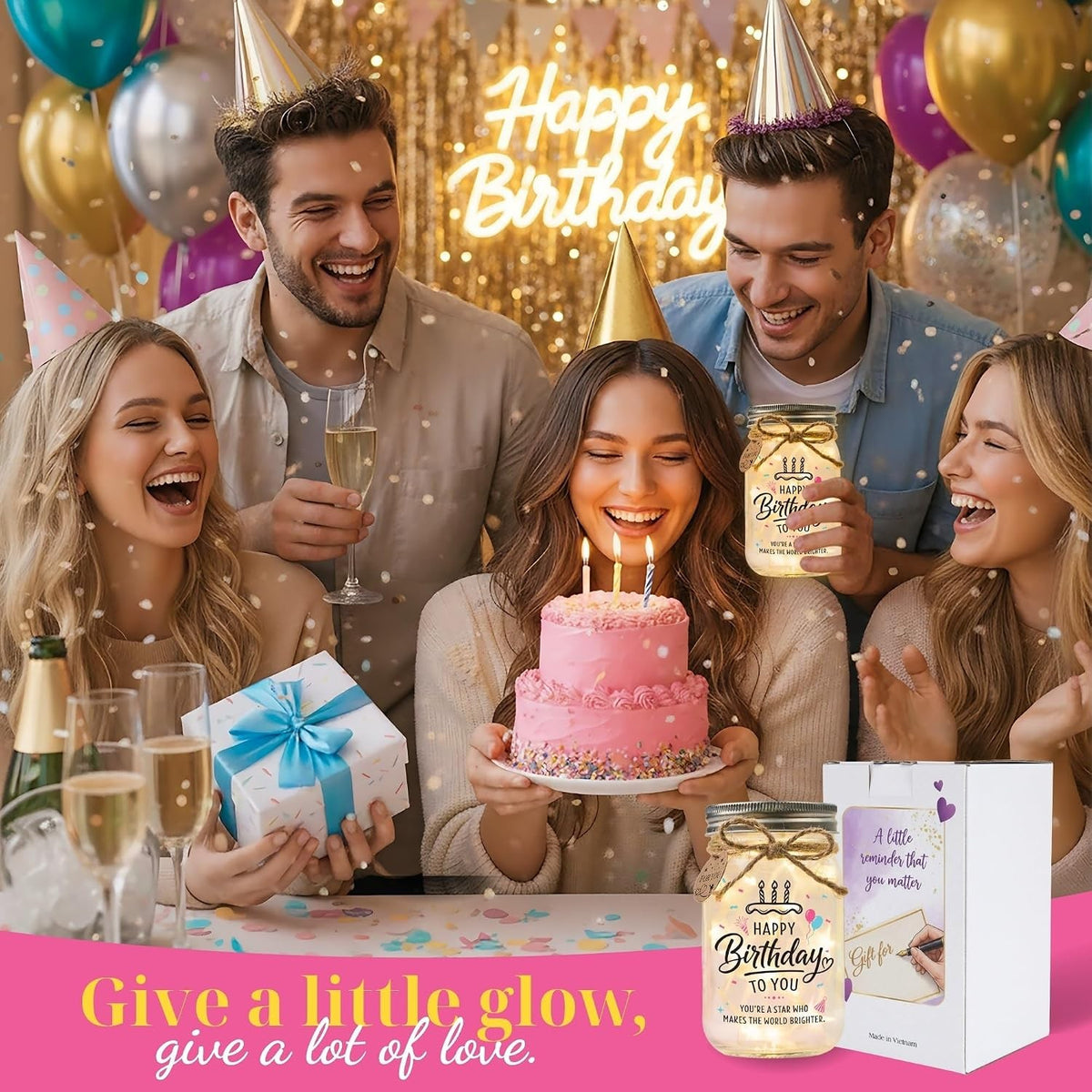 Birthday Gifts for Women, Happy Birthday Gift, Mason Jar Happy Birthday, view 3