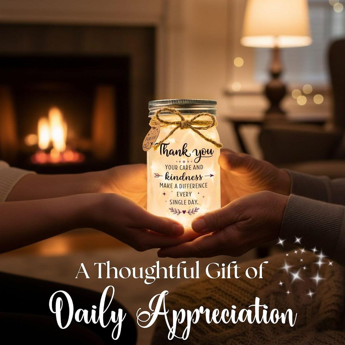 Thank You Gifts for Women, Appreciation Gifts for Women, Mason Jar Light, view 7