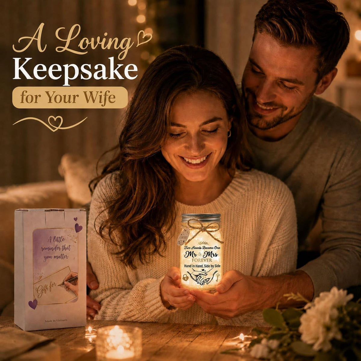 Engagement Gifts for Couples, Wedding Gifts for Couples, Mr & Mrs Mason Jar, view 5