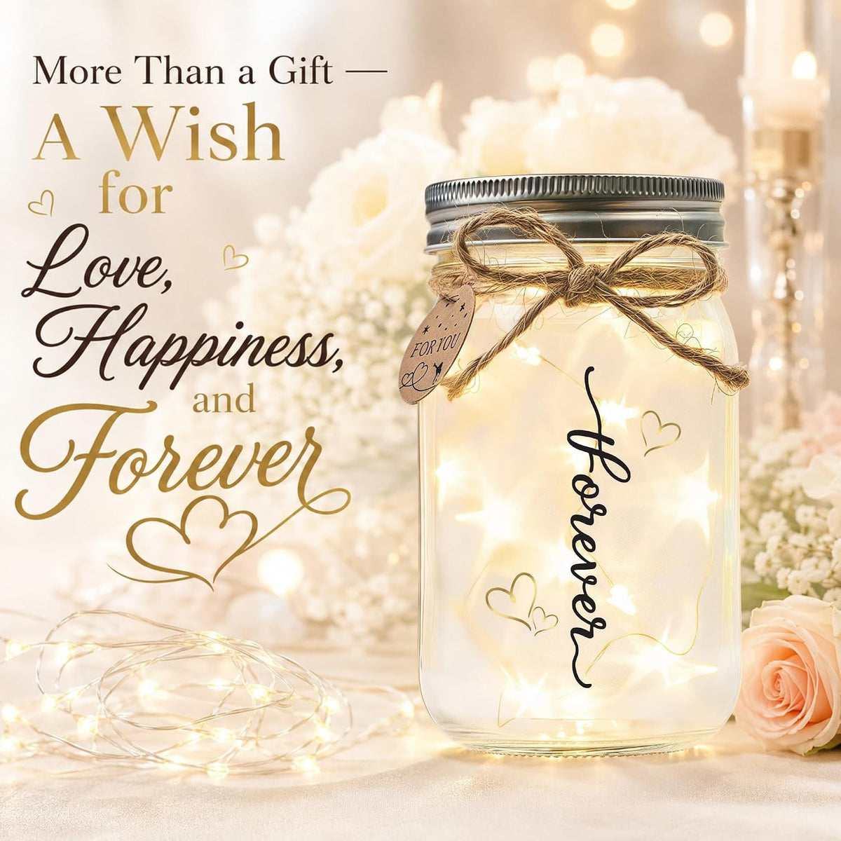 Engagement Gifts for Couples, Wedding Gifts for Couples, Mr & Mrs Mason Jar, view 9