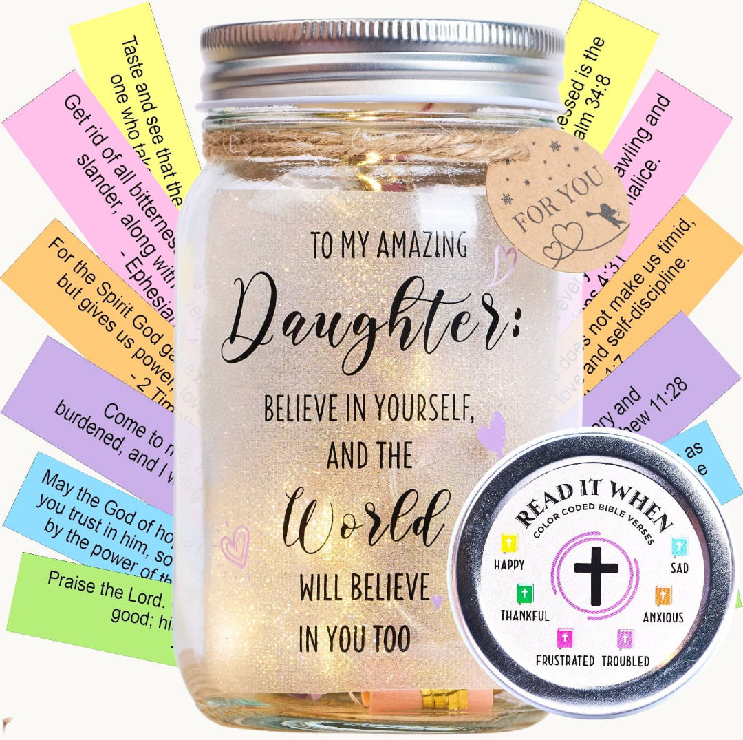 (DAUGHTER) Light Bible Jar - 92 Handmade Verses LED Jar