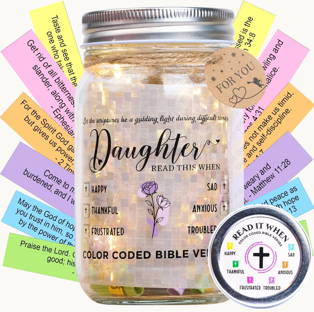 (DAUGHTER) Light Bible Jar - 92 Handmade Verses LED Jar