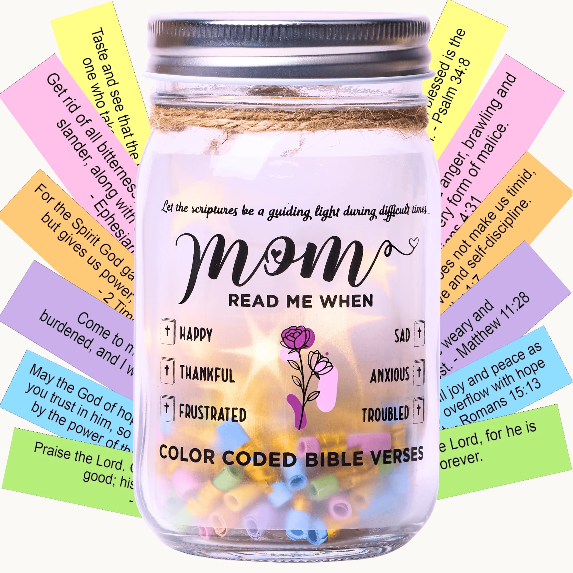 (MOM) Light Bible Jar - 92 Handmade Verses LED Jar