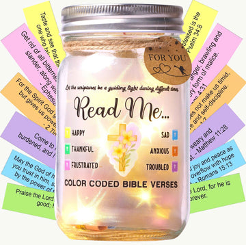 (READ ME) Light Bible Jar - 92 Handmade Verses LED Jar