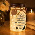 Cat Memorial Jar Light, When Tomorrow Starts Without Me, close-up detail