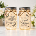Dragonfly Memorial Jar Light, In Loving Memory, styled in a home setting (view 3)