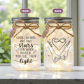 Friends Infinity Hands Jar Light with Two Names, front and back designs