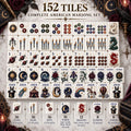 Gothic Celestial American Mahjong Set, 152 Pearl Tiles, tile guide