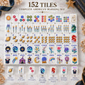 Gothic Celestial American Mahjong Set, 152 Pearl Tiles, tile guide (view 2)
