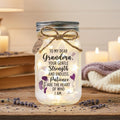 Grandma Mason Jar Night Light, Heartfelt Quote, styled in a home setting