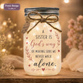Long-Distance Sister State Map Jar Light, Personalized, styled in a home setting
