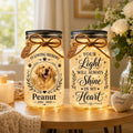 Pet Photo Memorial Jar Light, Personalized, front and back designs (view 2)