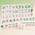 Pickleball American Mahjong Set, 152 Pearl Acrylic Tiles, full tile layout