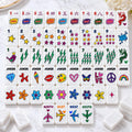 Pop Art American Mahjong Set, 152 Pearl Acrylic Tiles, full tile layout
