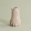 Raccoon Bud Vase, Hand-Painted Clay, back view