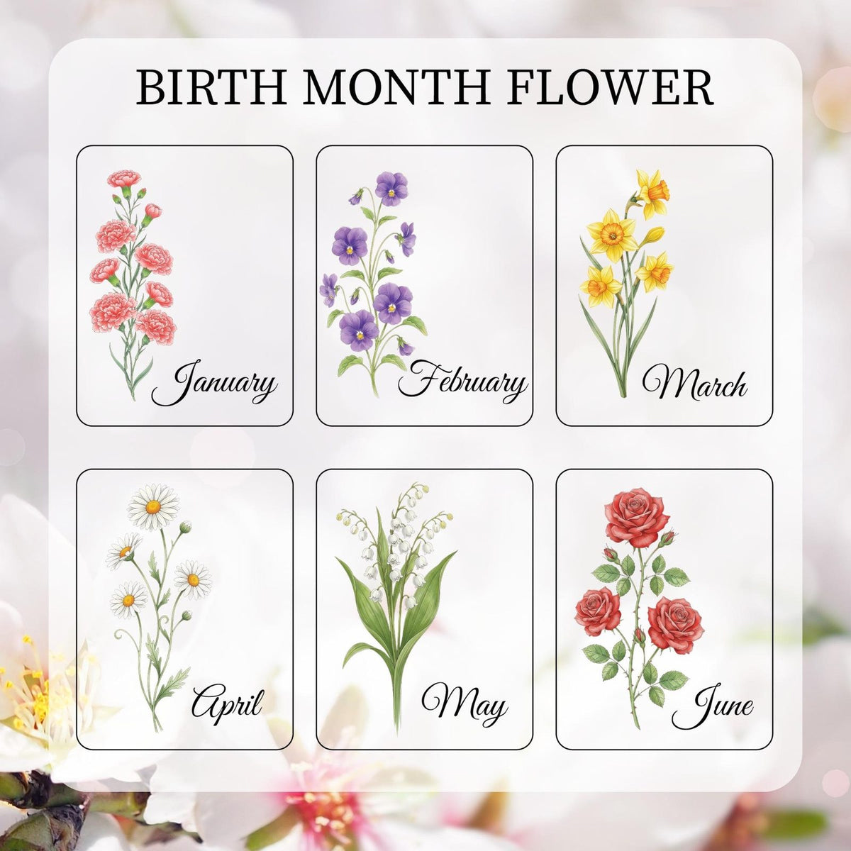 Sister Birth Month Flower Jar Light, Personalized, design guide