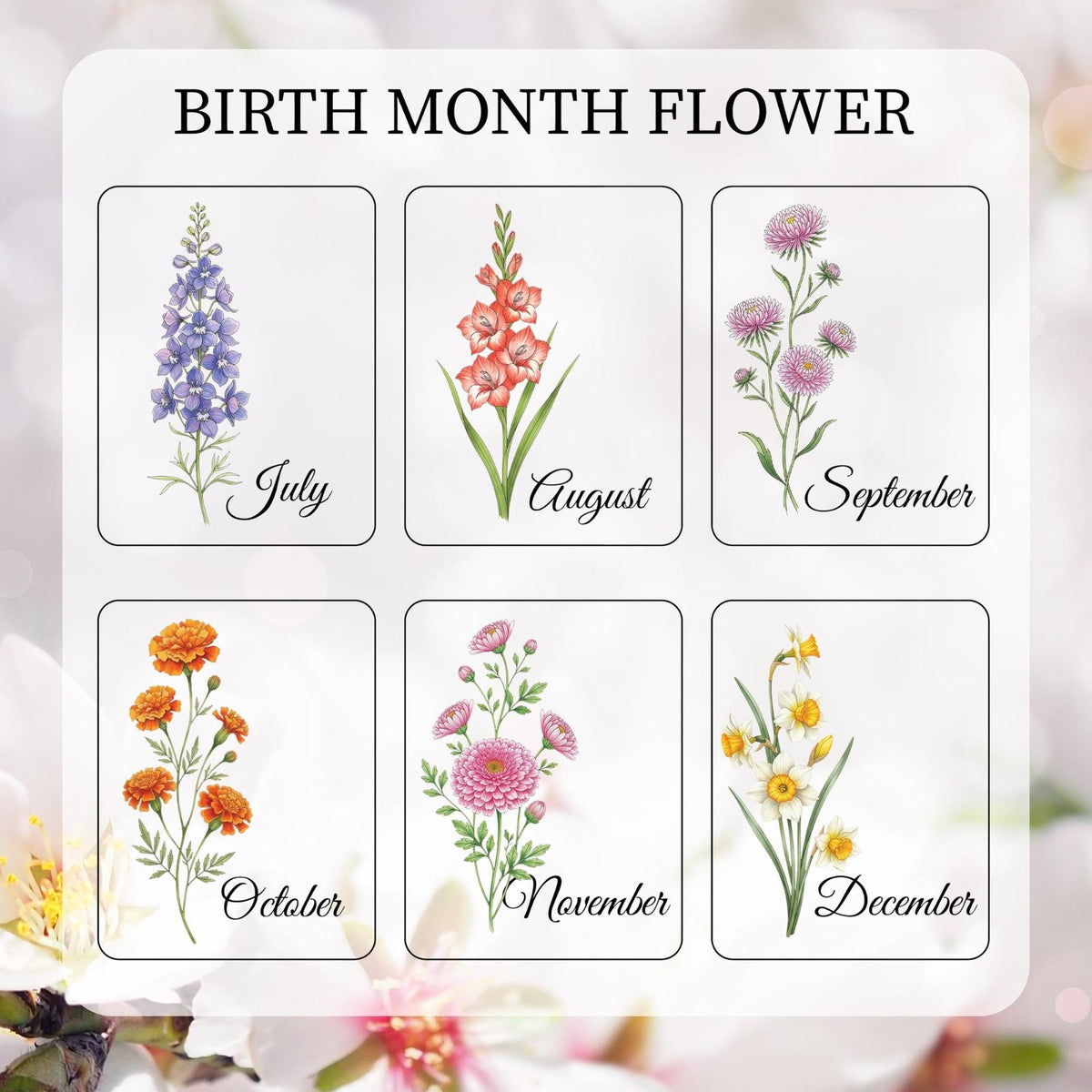 Sister Birth Month Flower Jar Light, Personalized, design guide (view 2)