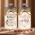Sister Milestone Birthday Jar Light, Choose the Age: 70