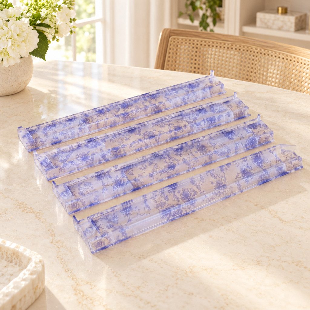Blue Toile Mahjong Racks, Set of 4, product photo