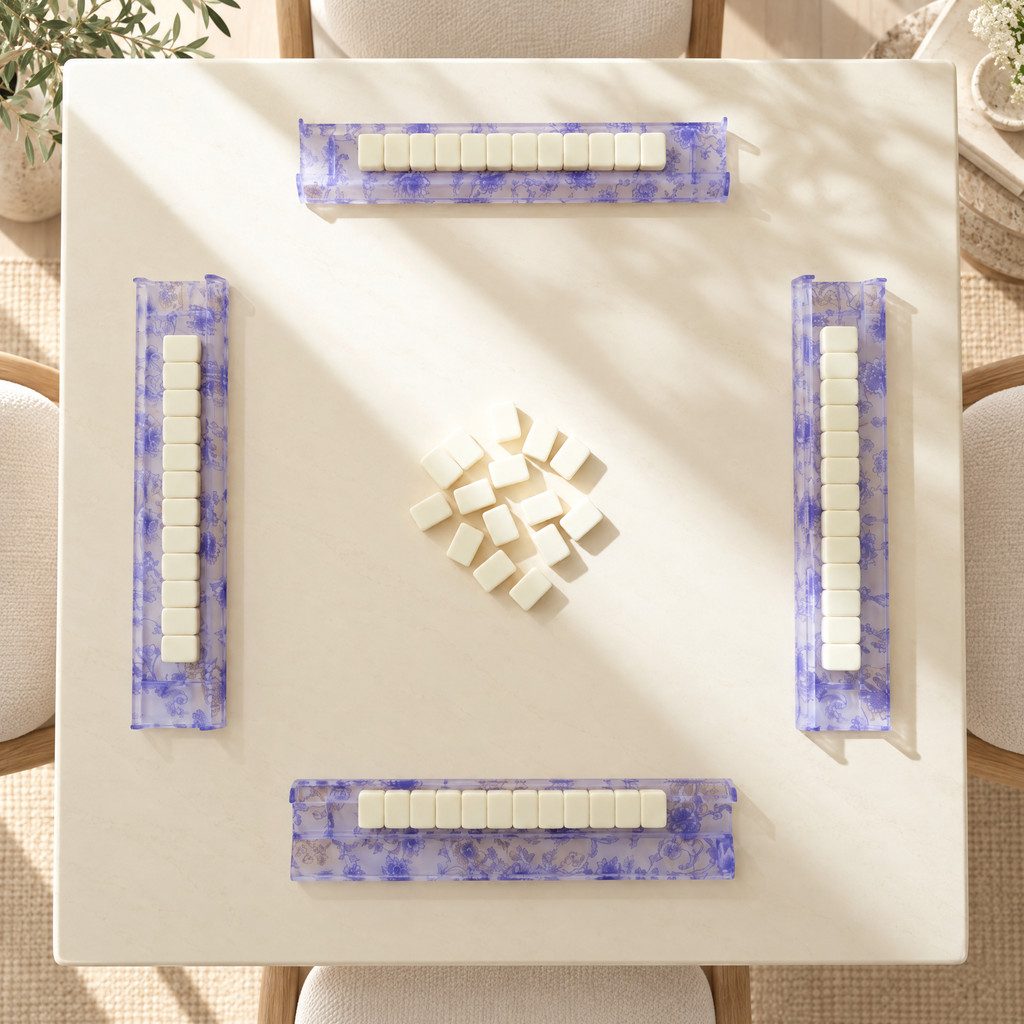 Blue Toile Mahjong Racks, Set of 4, view 6