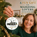 Discarded the Wrong Tile Raccoon Ornament, Funny Mahjong Acrylic Keepsake, view 3