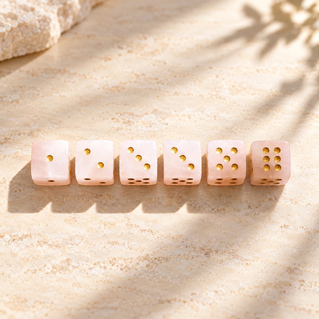 Natural Gemstone Mahjong Dice, Set of 6, view 4