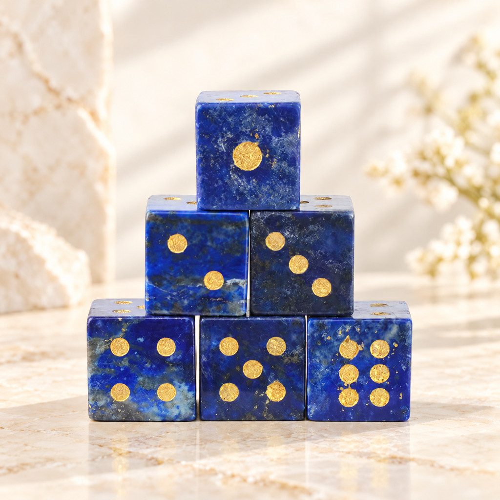 Natural Gemstone Mahjong Dice, Set of 6, view 14
