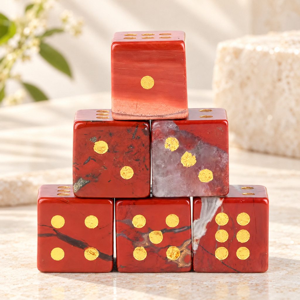 Natural Gemstone Mahjong Dice, Set of 6, view 16