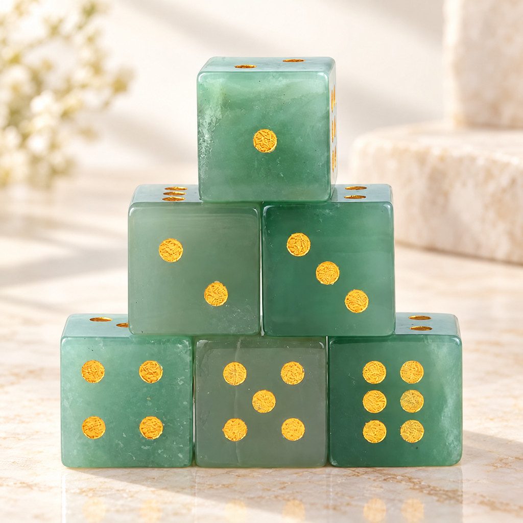 Natural Gemstone Mahjong Dice, Set of 6, view 17