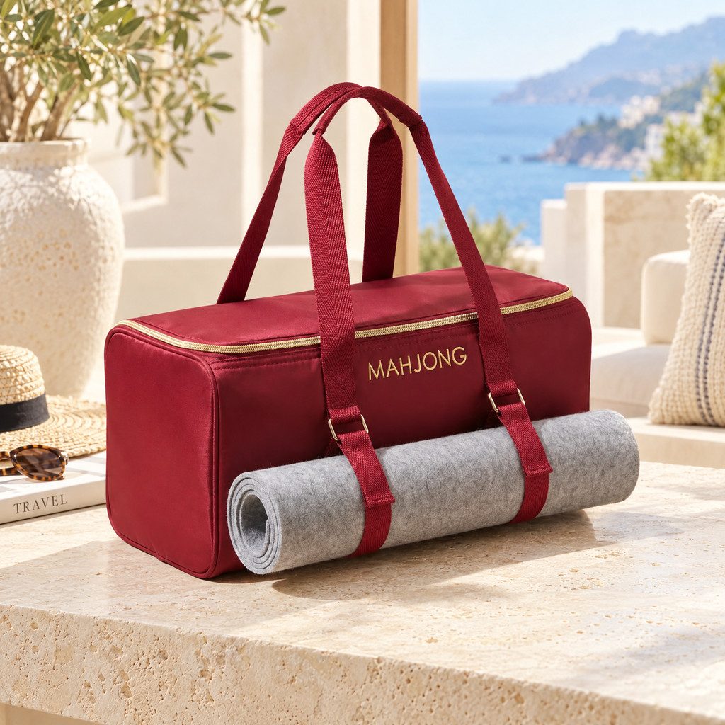 Gold Zip Mahjong Duffel Set, 3 Pieces, product photo