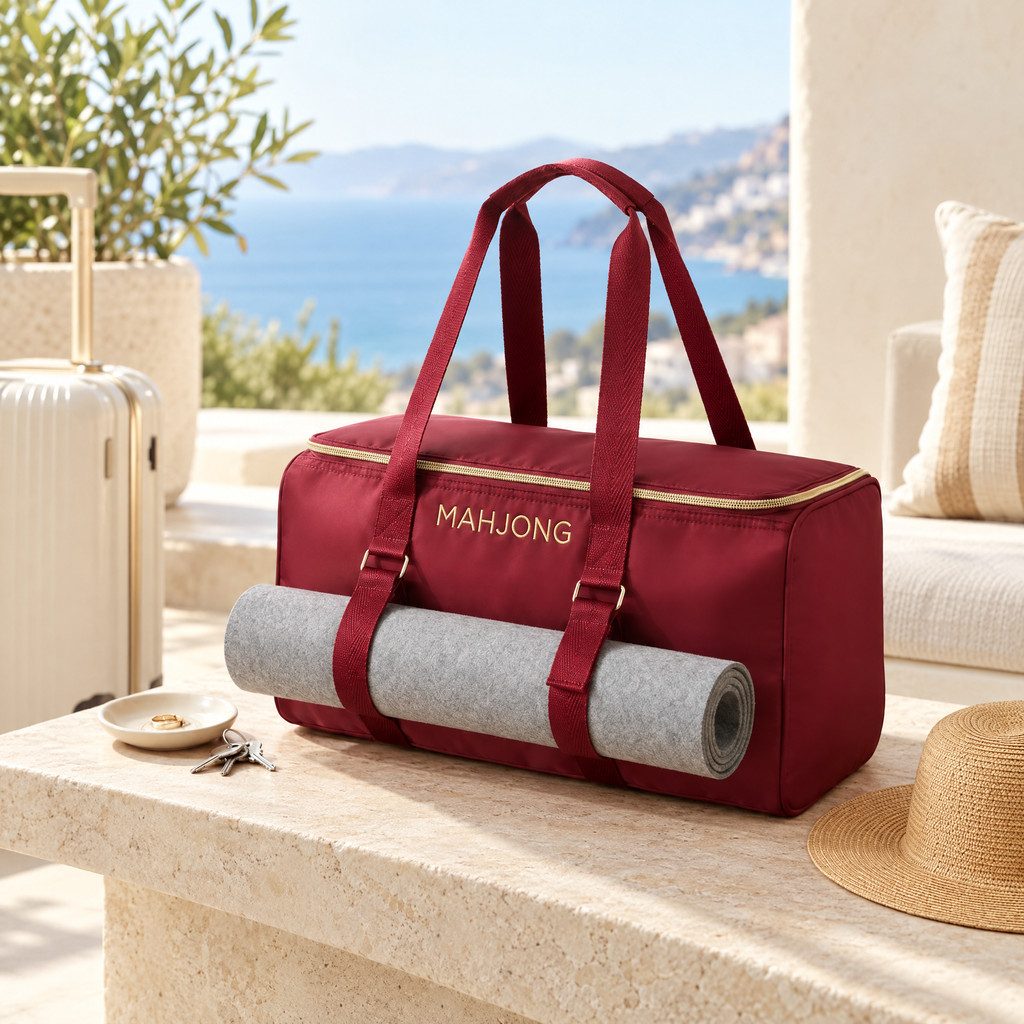 Gold Zip Mahjong Duffel Set, 3 Pieces, view 6