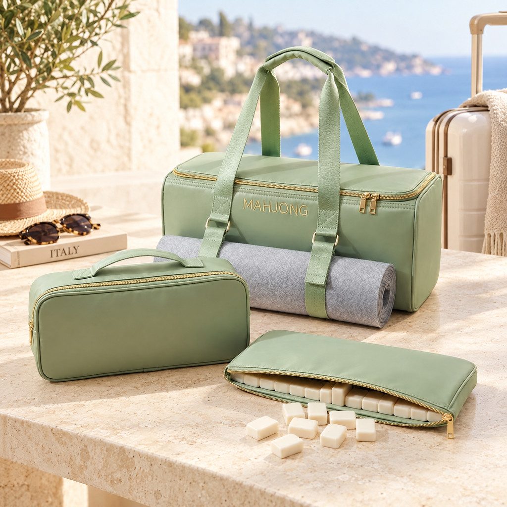 Gold Zip Mahjong Duffel Set, 3 Pieces, view 9