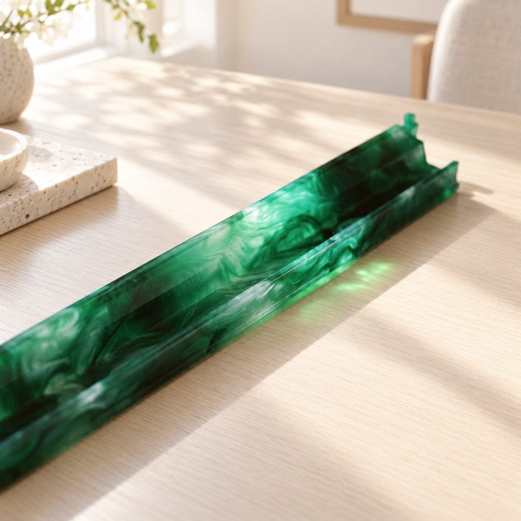 Green Agate Mahjong Racks with Pushers, Acrylic, view 5