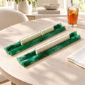 Green Agate Mahjong Racks with Pushers, Acrylic, view 8