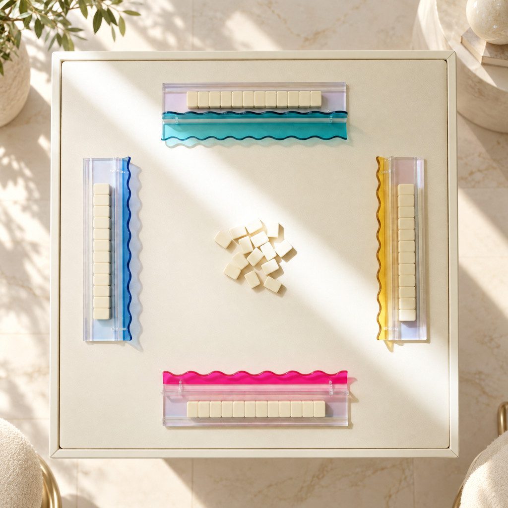 Iridescent Wave Mahjong Racks, Set of 4, view 7