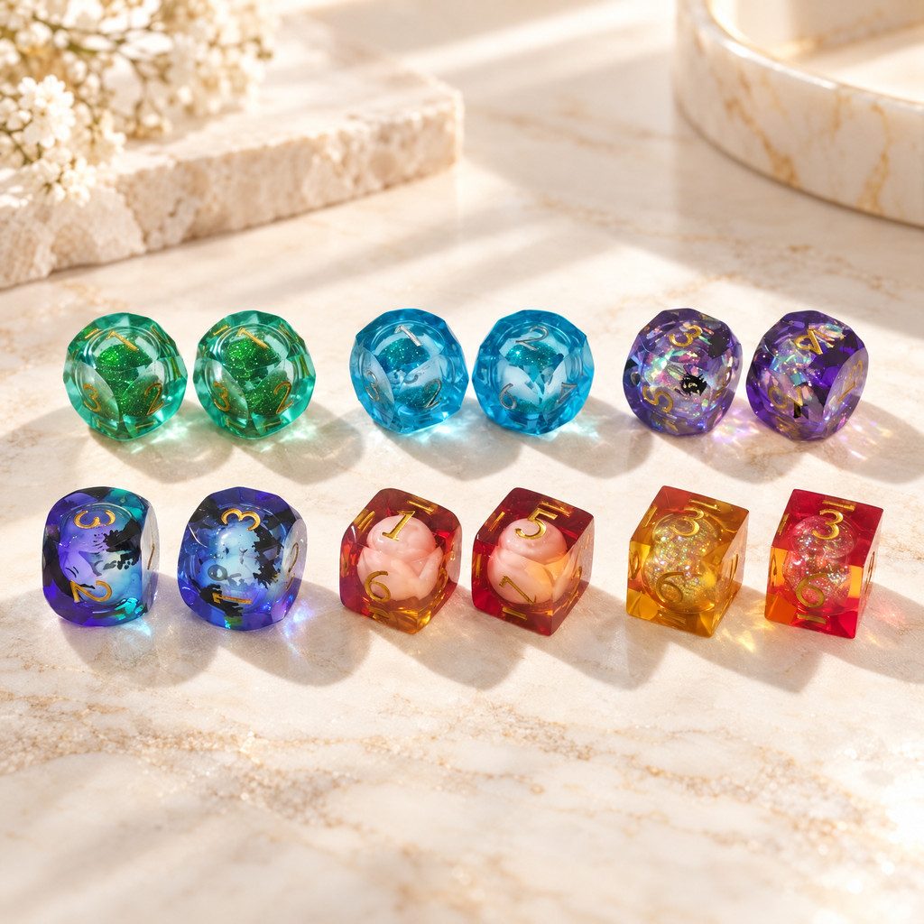 Jewel Resin Mahjong Dice, Set of 2, product photo