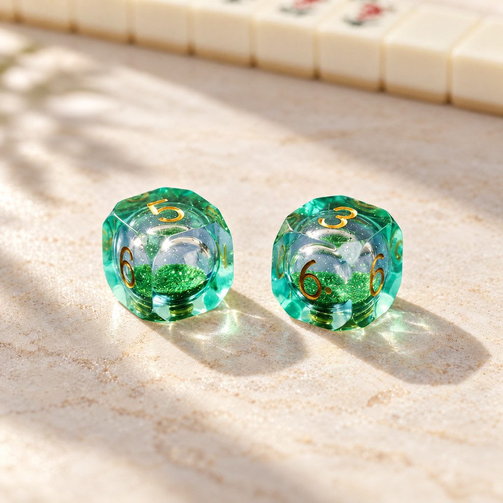 Jewel Resin Mahjong Dice, Set of 2, view 2