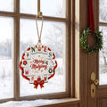 Large Merry Mahjong Ornament, 8 Inch Acrylic Wreath for Tree, Mantel or Door, view 4