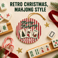 Merry Mahjong Social Club Ornament, Retro Red Stripe Acrylic Keepsake, view 4