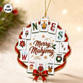 Merry Mahjong Wreath Christmas Ornament, Clear Acrylic Keepsake, view 6