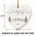 My First Christmas Playing Mahjong Heart Ornament, Ceramic Keepsake, view 3