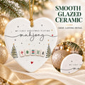 My First Christmas Playing Mahjong Heart Ornament, Ceramic Keepsake, view 5