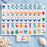 Ocean Coral and Sea Turtle American Mahjong Set, 152 Pearl Tiles