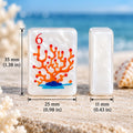 Ocean Coral and Sea Turtle American Mahjong Set, 152 Pearl Tiles, tile size guide with a coral tile