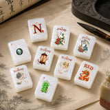 Oriental Crane and Dragon American Mahjong Set, 152 Pearl Tiles