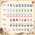 Oriental Crane and Dragon American Mahjong Set, 152 Pearl Tiles, full tile layout